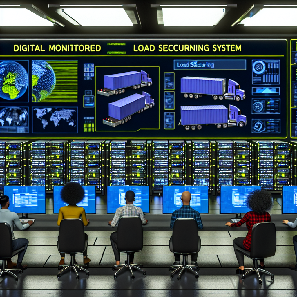 Digital überwachte Ladungssicherung mit automatisierten Systemen.