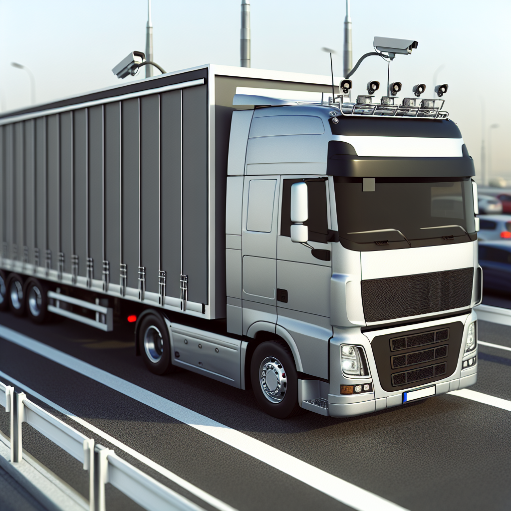 Ein Lkw mit gut gesicherter, überwachter Ladung.