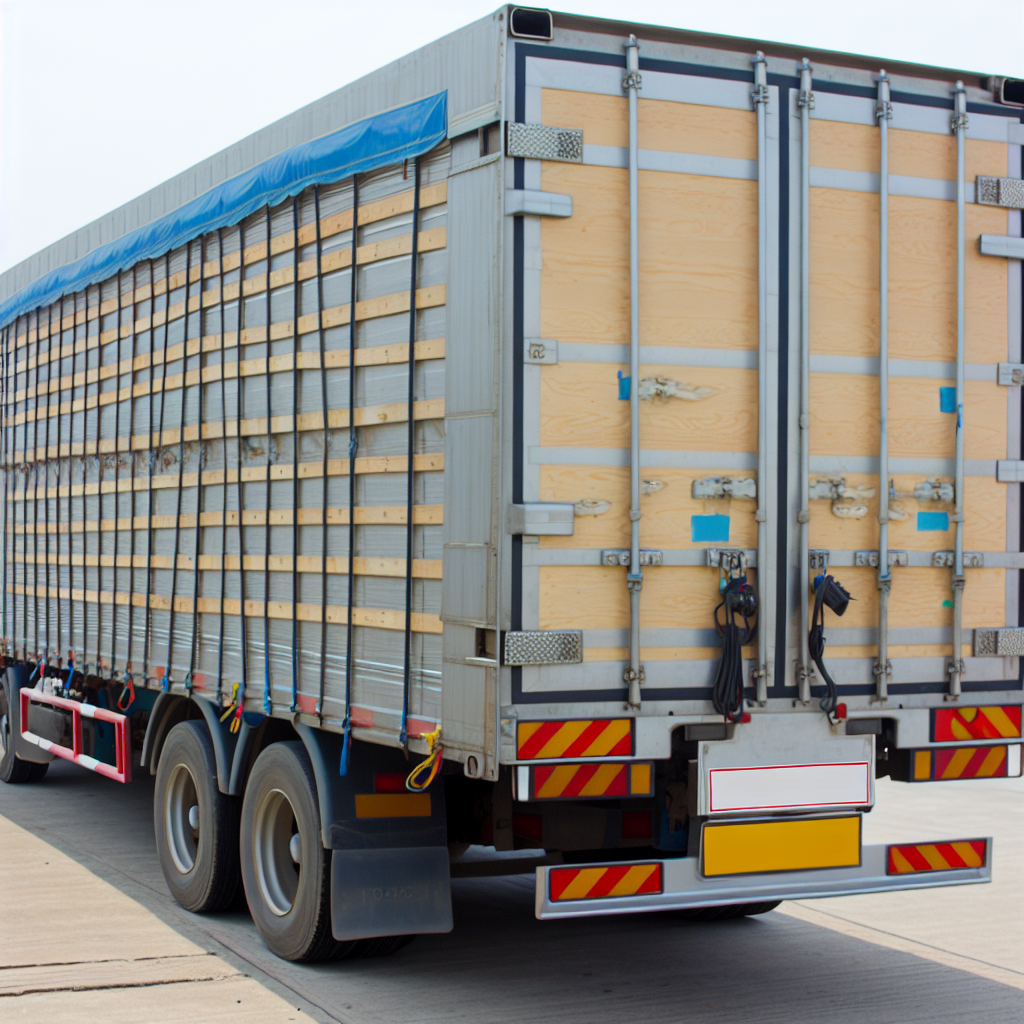 Ein LKW mit sicher befestigten Ladungen.