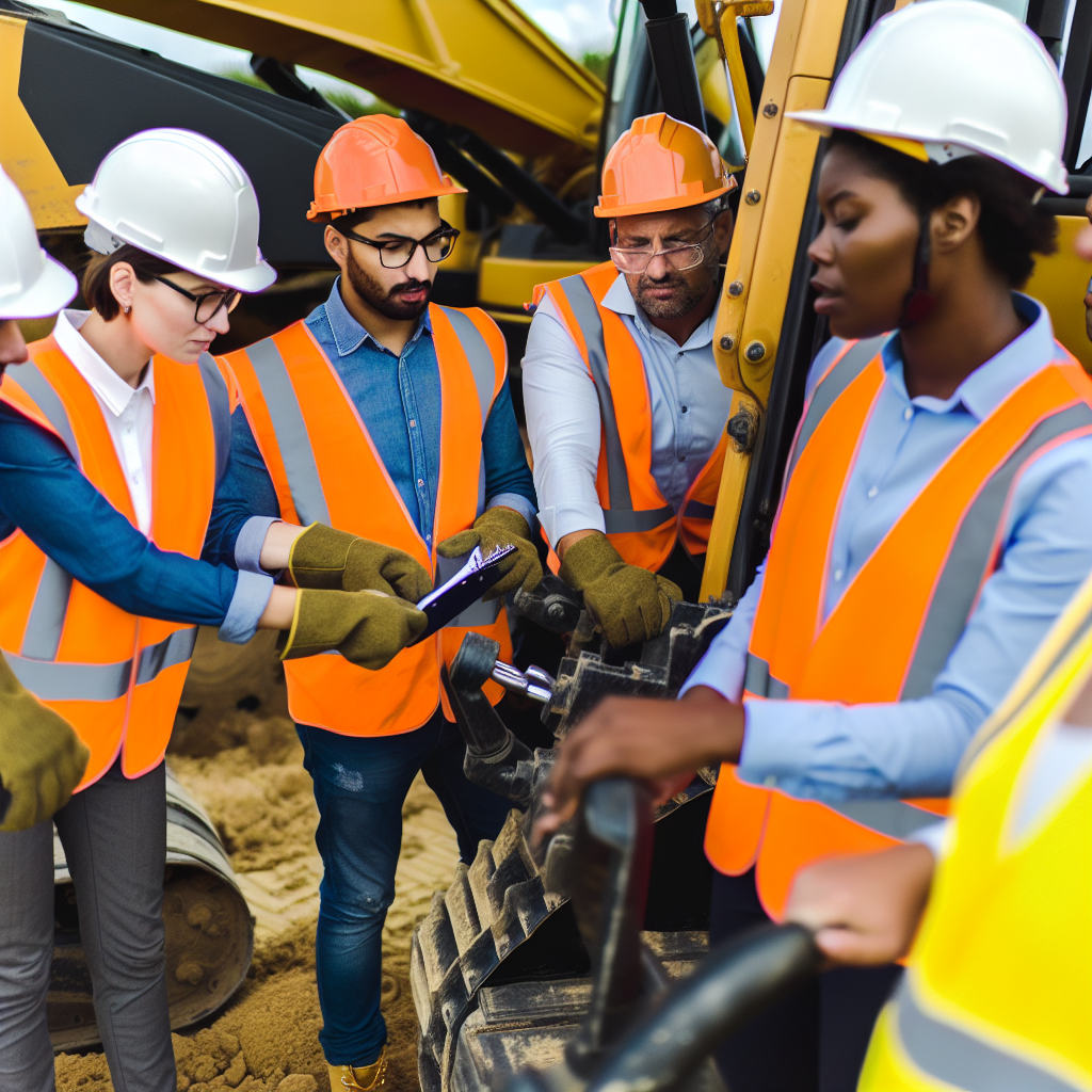 Fachkräfte lernen sicher Erdbaumaschinen praxisnah bedienen.