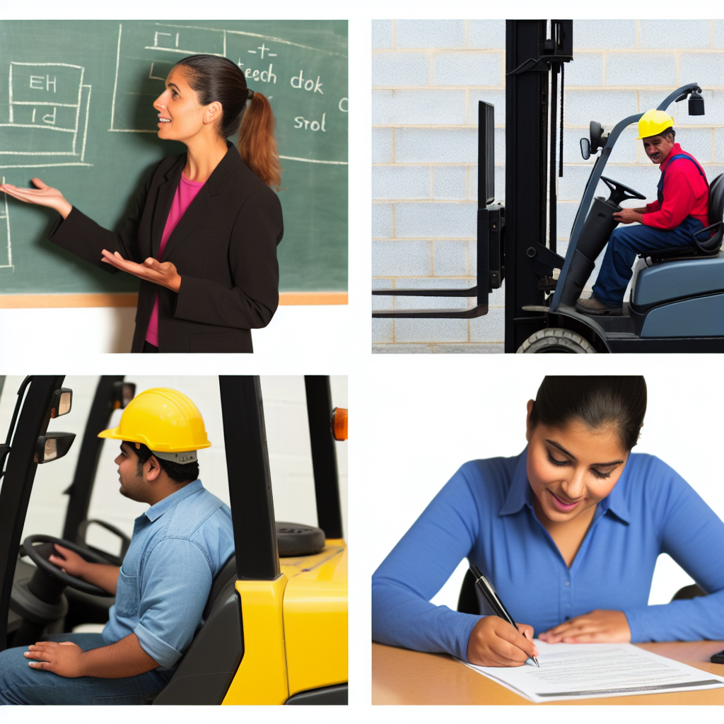 Gabelstapler-Schulung mit Theorie, Praxis und Prüfungen.