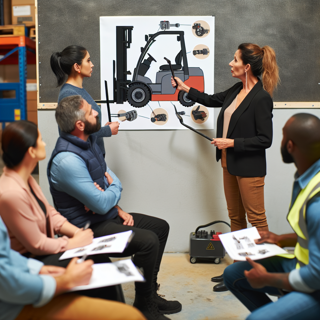 Gabelstaplertraining mit Fokus auf Sicherheit und Wartung.