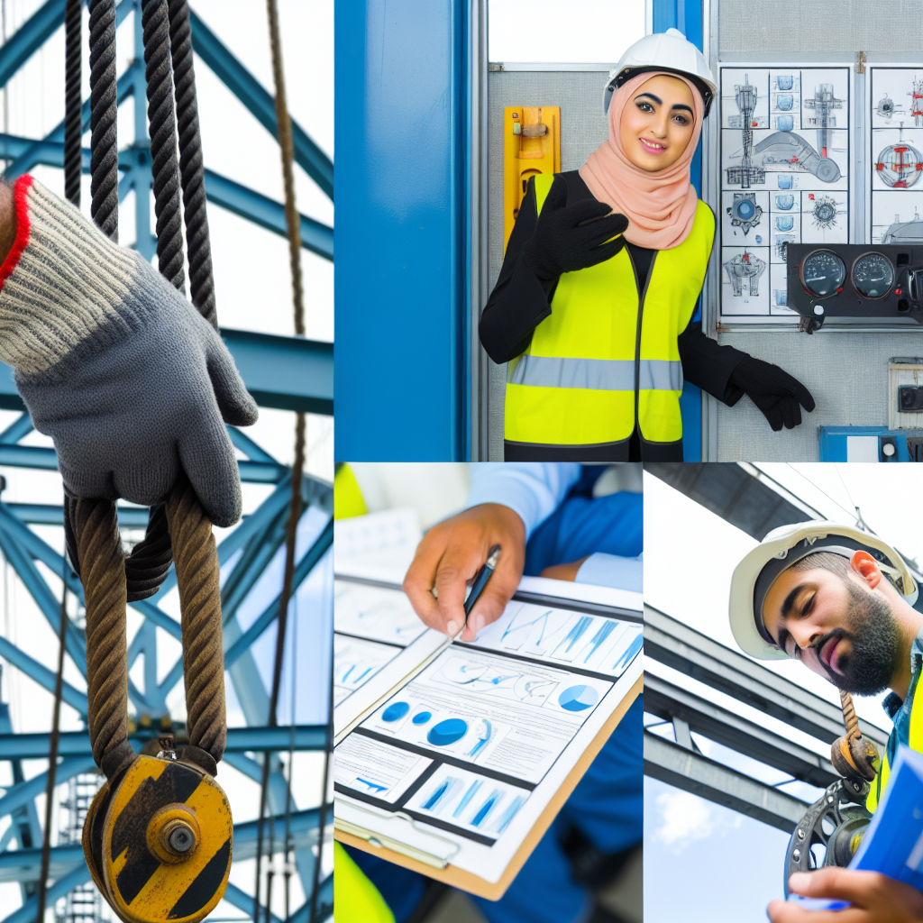 Krananlage, Sicherheitsausrüstung, Wartungsteam, Schulung, Inspektion, Effizienz.