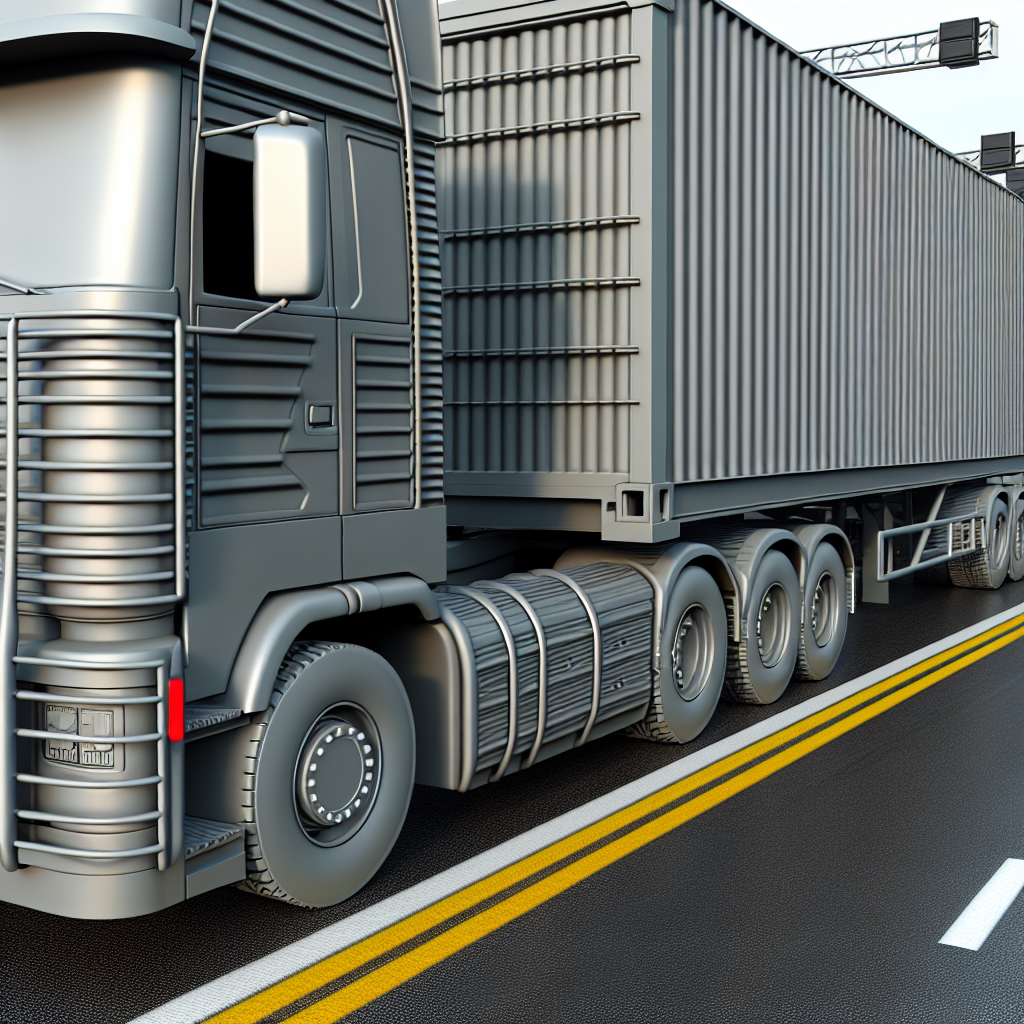 Lkw mit gesichertem Container auf sicherem Transportweg.