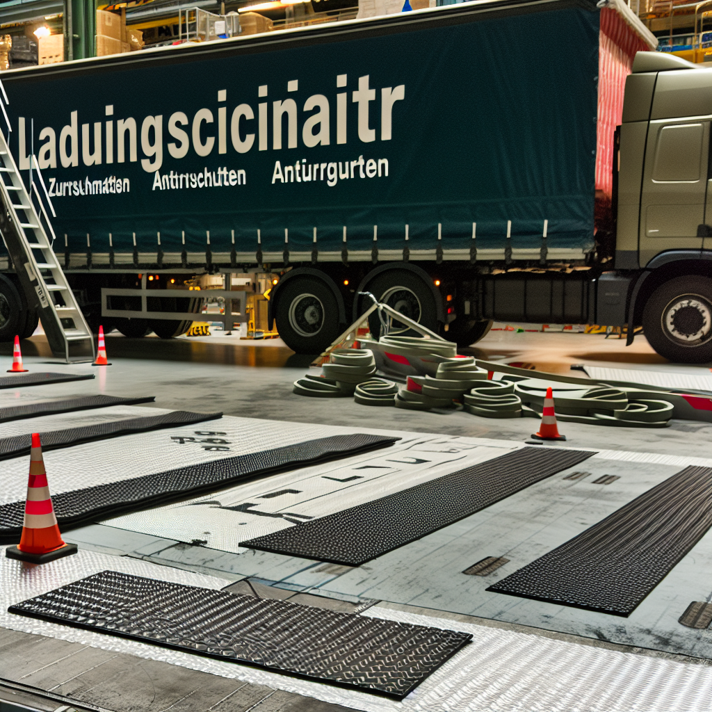 LKW, Zurrgurte, Antirutschmatten, Ladungssicherungskurs, Sicherheitsausrüstung, Industrie.