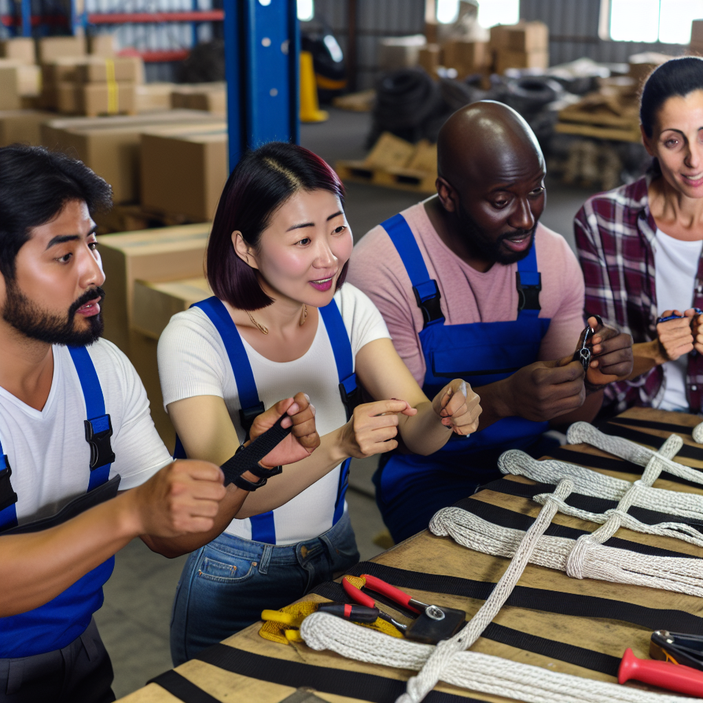 Logistikteam lernt effektiv Ladungssicherung durch Schulung.