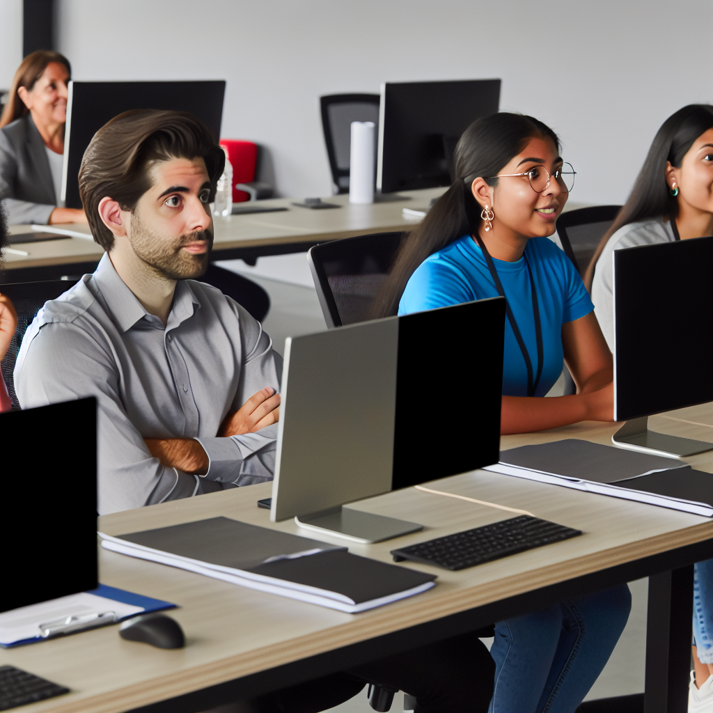 Mitarbeiter lauschen konzentriert einer Sicherheitsschulung online.