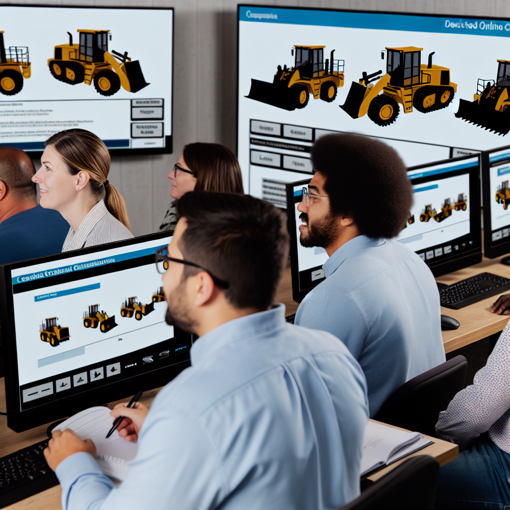 Mitarbeiter lernen online den sicheren Erdbaumaschinenumgang.