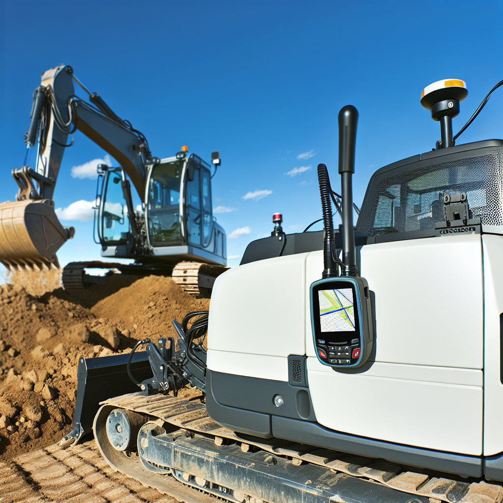 Moderne Bagger mit GPS und Elektromotoren arbeiten.