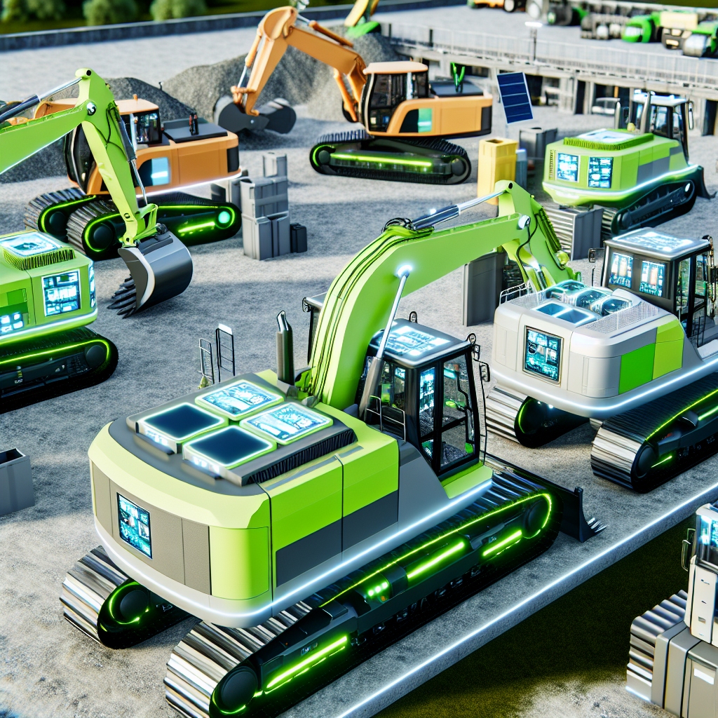 Moderne Erdbaumaschinen mit fortschrittlicher Technologie und Nachhaltigkeit.
