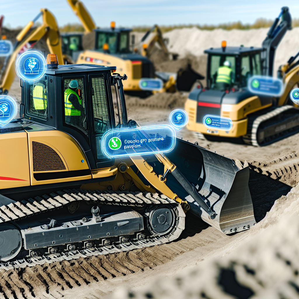 Moderne Erdbaumaschinen mit GPS und Sicherheitsfeatures.