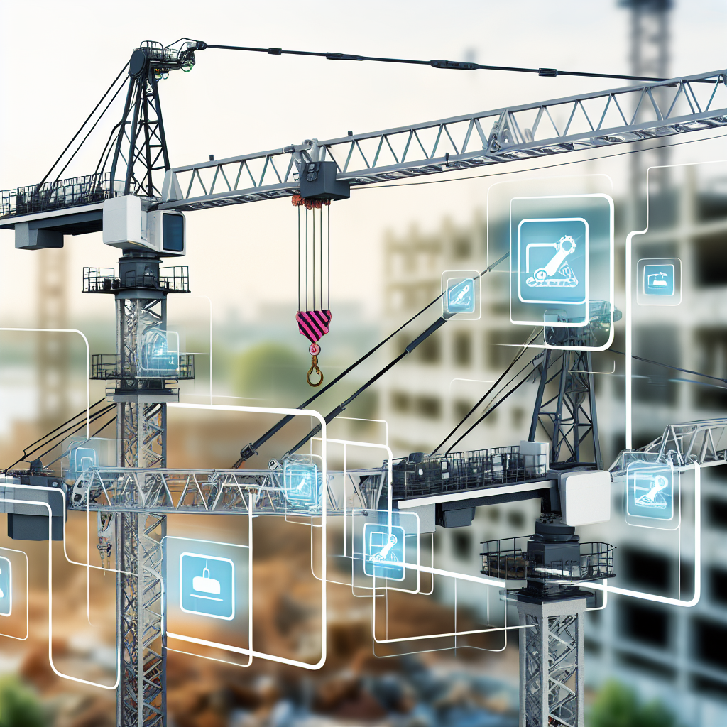 Moderne Krane mit digitalen Steuerungssystemen im Einsatz.