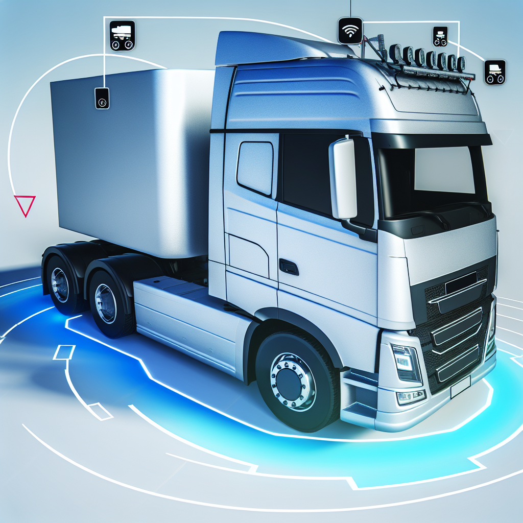 Moderne LKW mit Sensoren für optimierte Ladungssicherung.