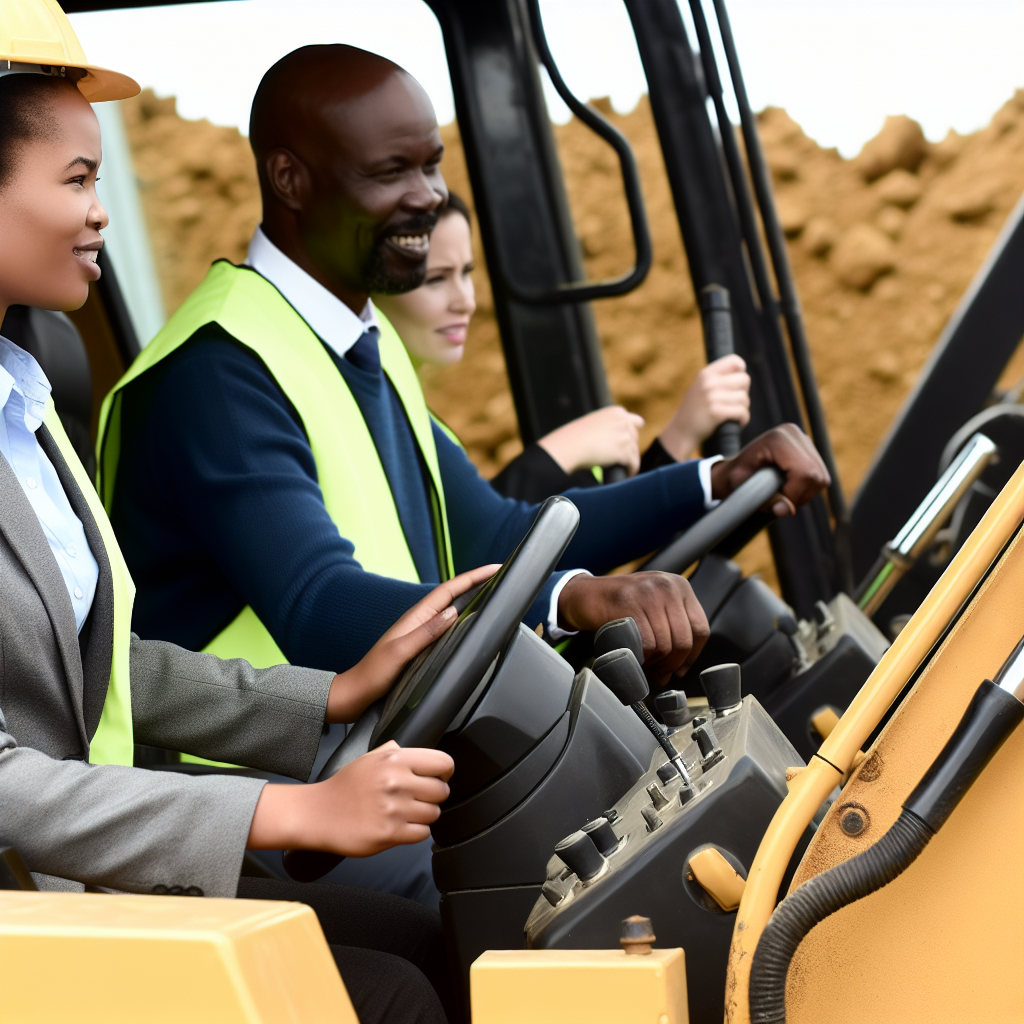 Fachkräfte bedienen moderne Erdbaumaschinen sicher und effizient.