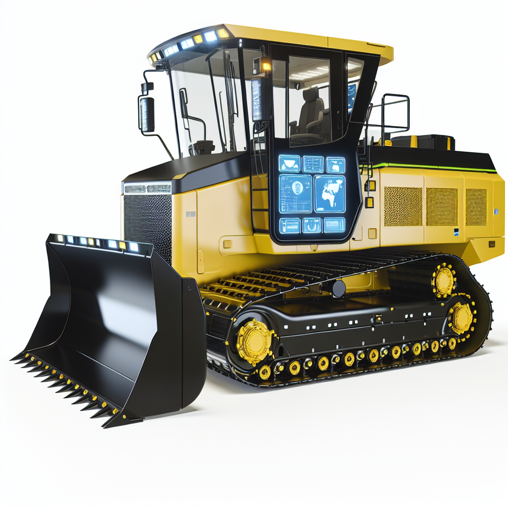 Moderne Erdbaumaschine mit Technologie- und Umweltinnovationen.