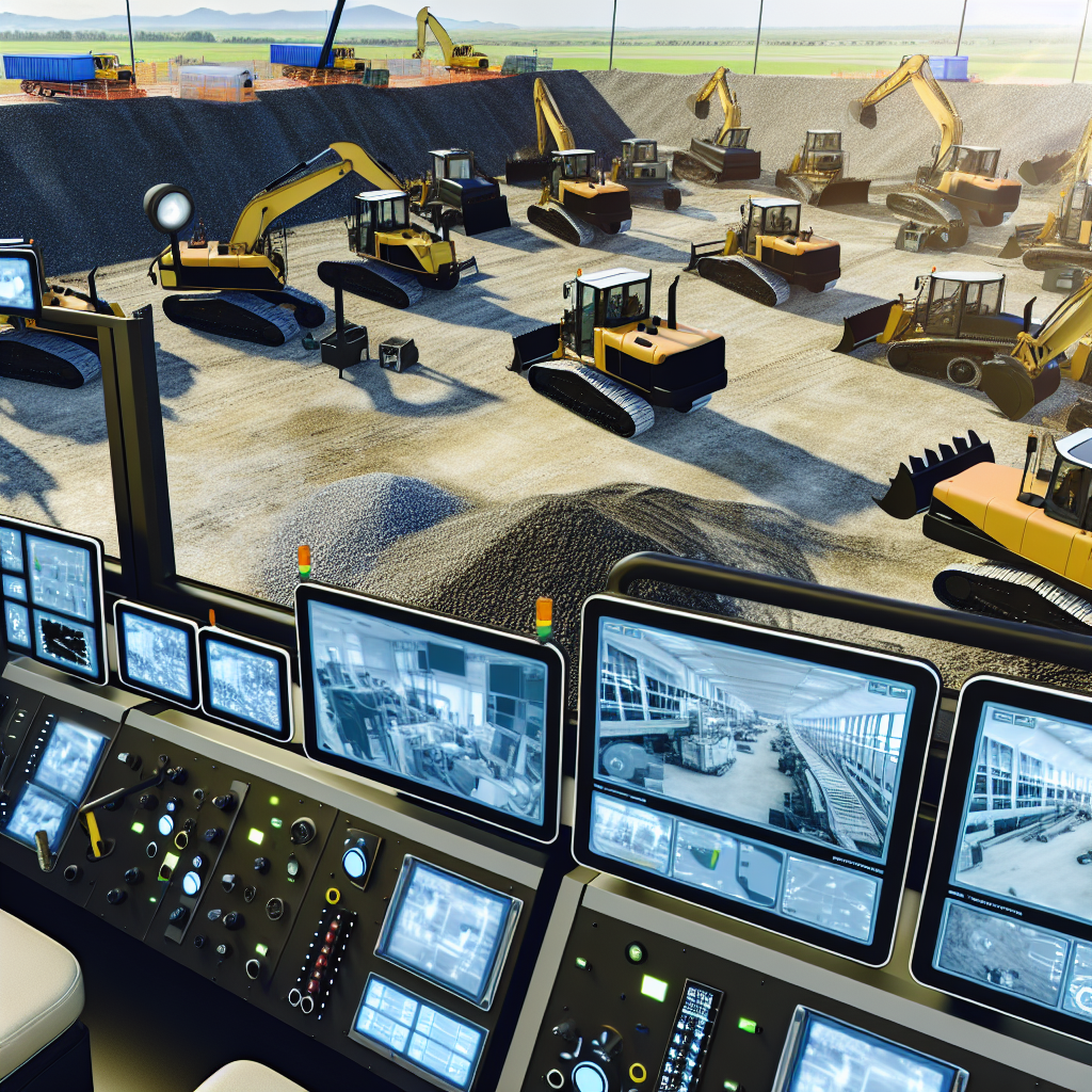 Moderne Erdbaumaschinen mit Überwachung und Automatisierung.
