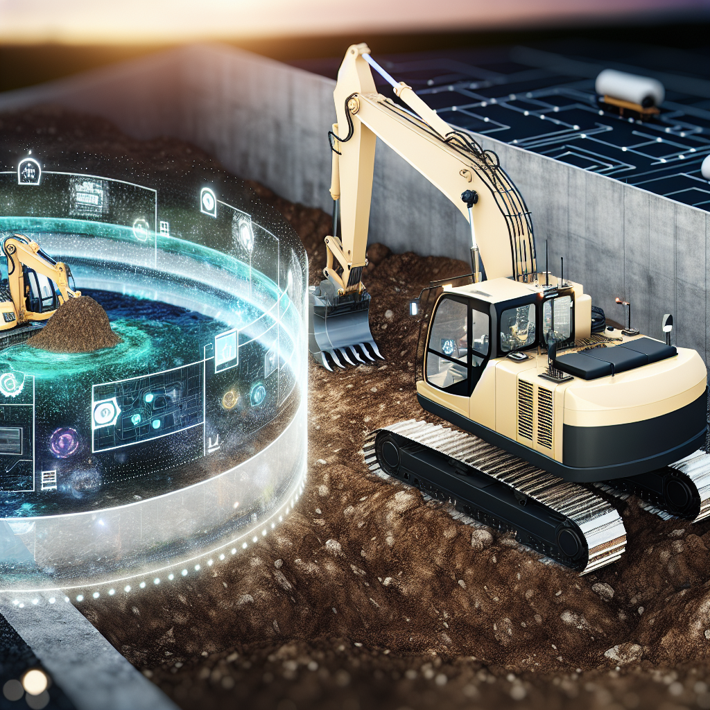 Moderne Erdbaumaschinen mit digitaler und automatisierter Technik.