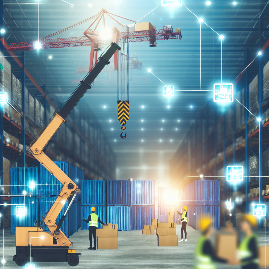 Moderne Krane digital gesteuert, revolutionieren Logistikbranche.