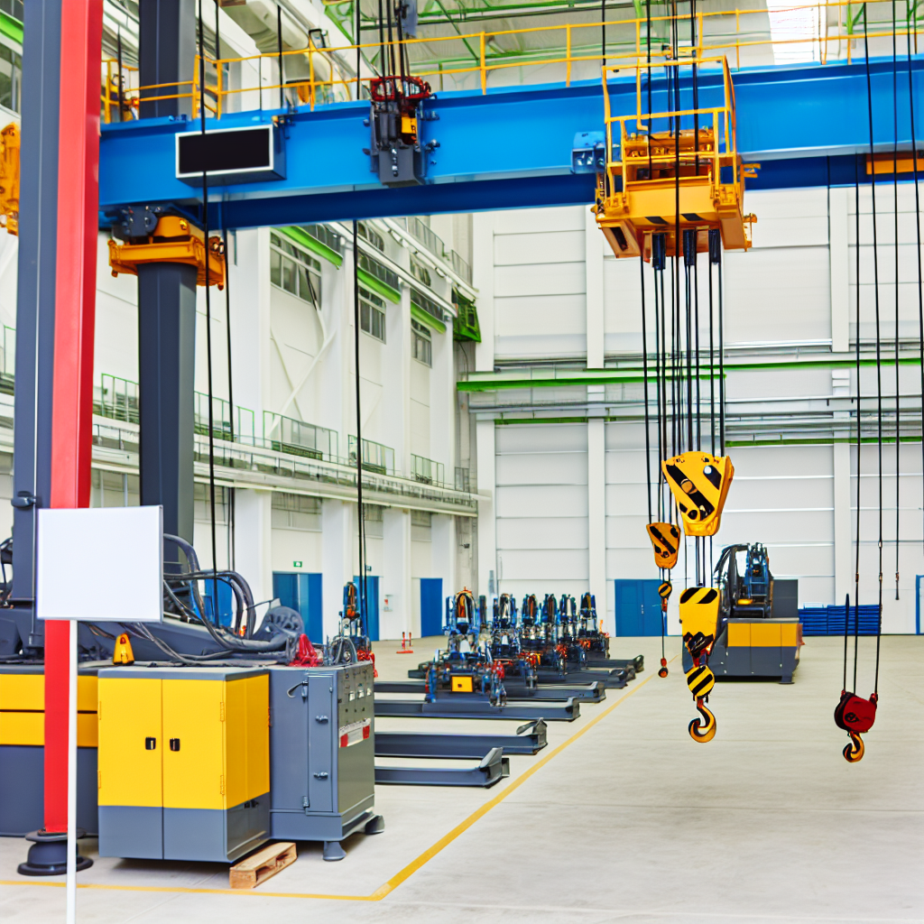 Moderne Kräne bei Schulung in industrieller Umgebung.