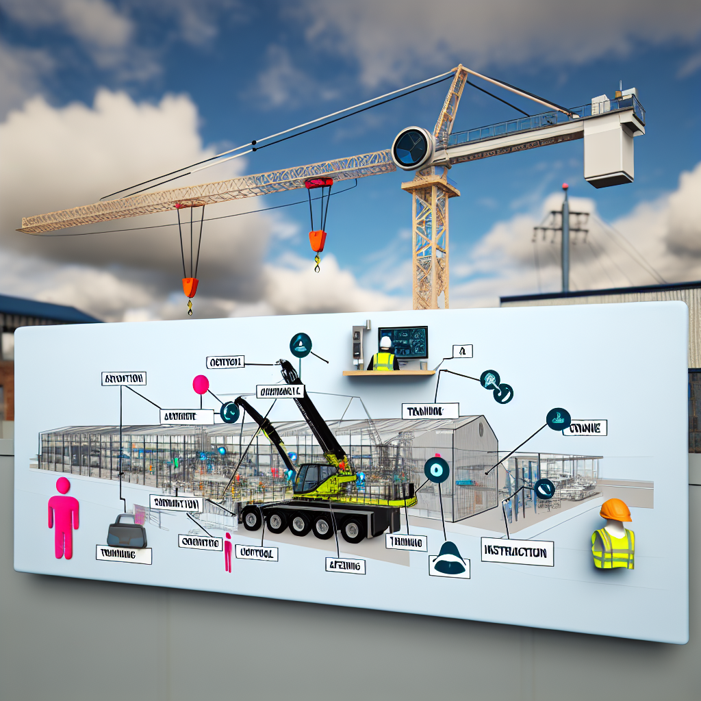 Moderner Kran, Sensoren, Automatisierung, Schulung, Sicherheit, Technik.