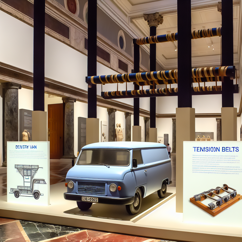 Museum mit Lieferwagen, Zurrgurten und Schulungsmodul.
