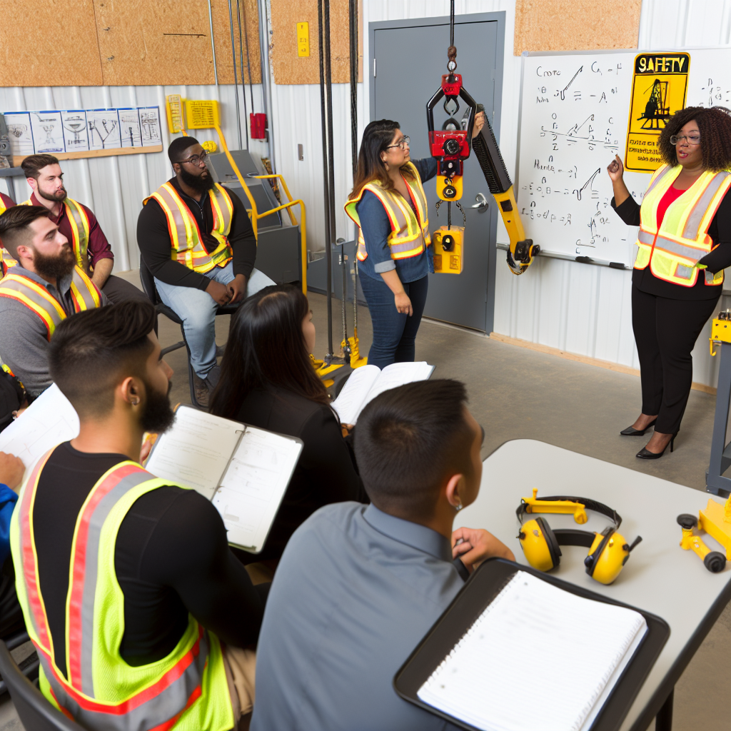 Kranschulung mit praktischen und theoretischen Elementen.