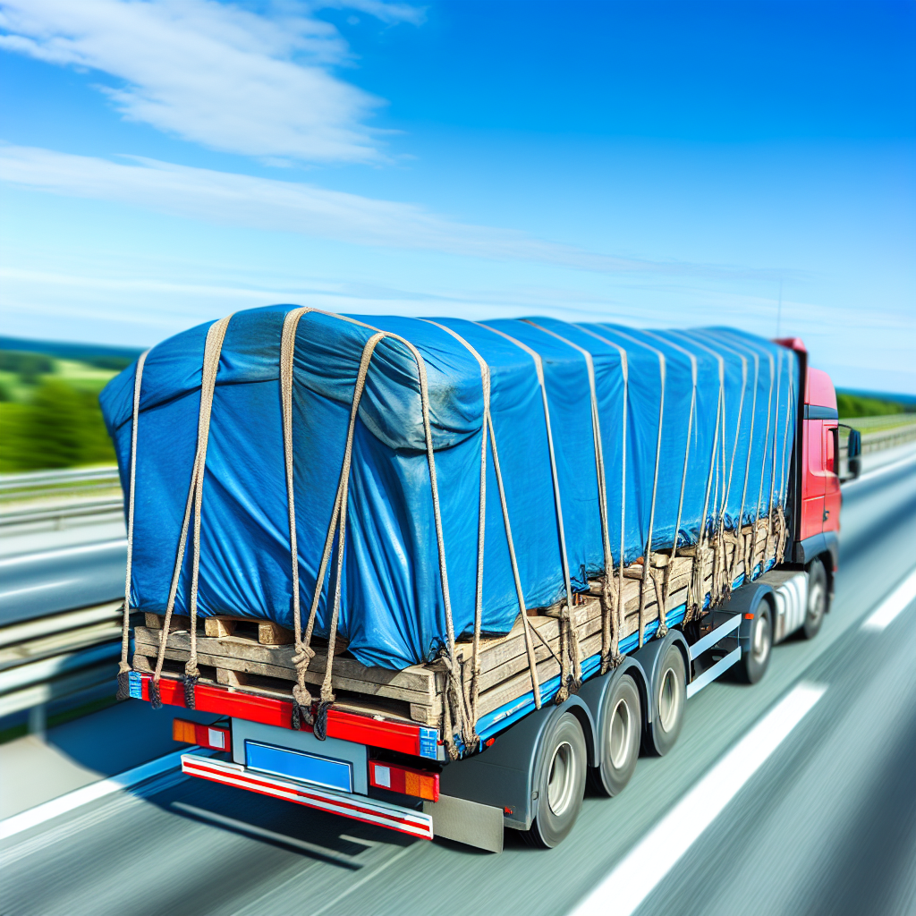 Lastwagen mit gut gesicherter, stabiler Ladung.