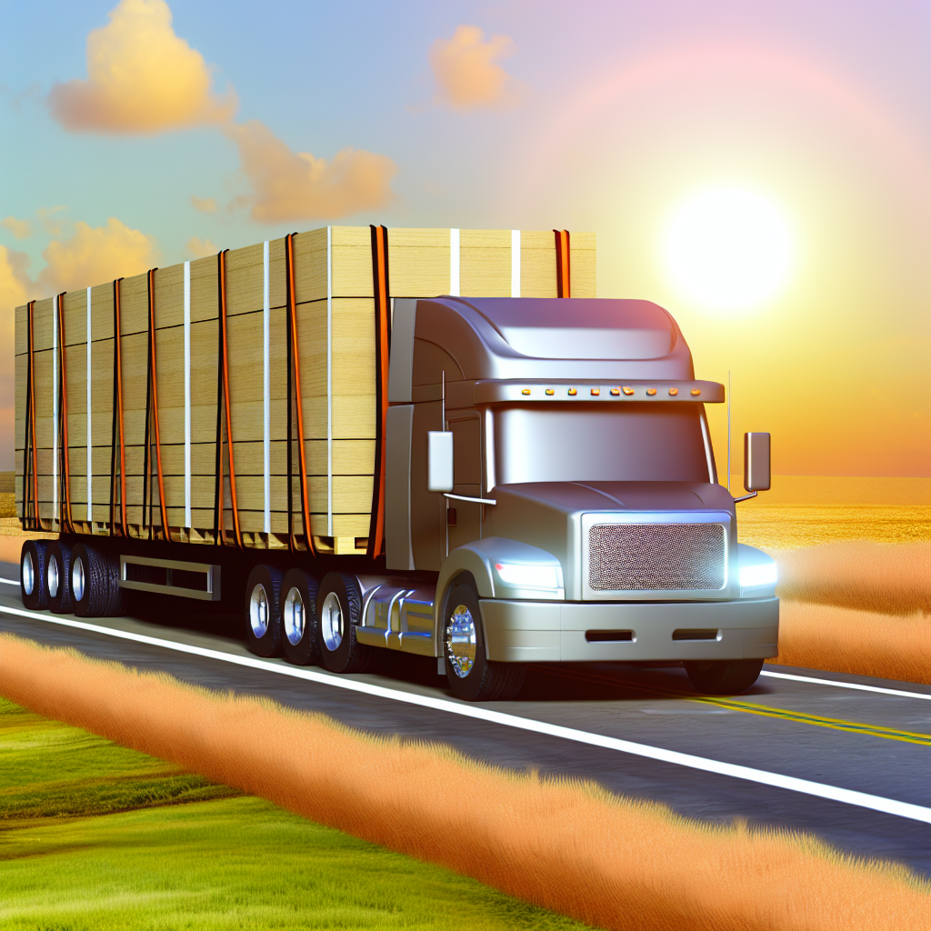 LKW mit Zurrgurten gesicherte Fracht durch Schulung.