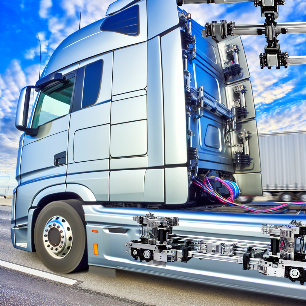 Moderne LKW mit fortschrittlichen Ladungssicherungssystemen unterwegs.