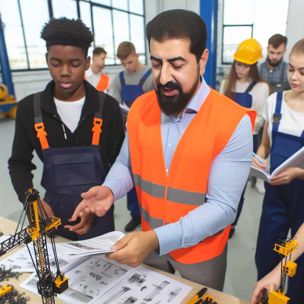 Krantechnikkurs mit engagierten Teilnehmenden und Ausbilder.