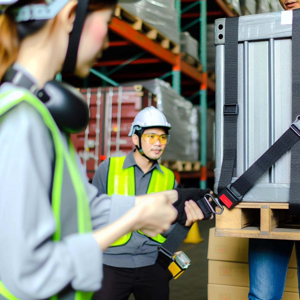 Logistikprofis sichern Ladung ordnungsgemäß mit Gurten.