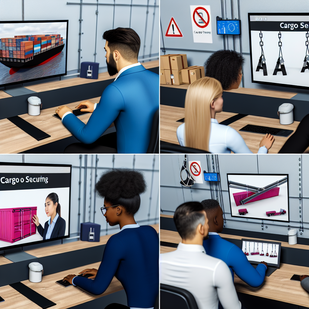 Mitarbeitende lernen Ladungssicherung mit online Schulungen.