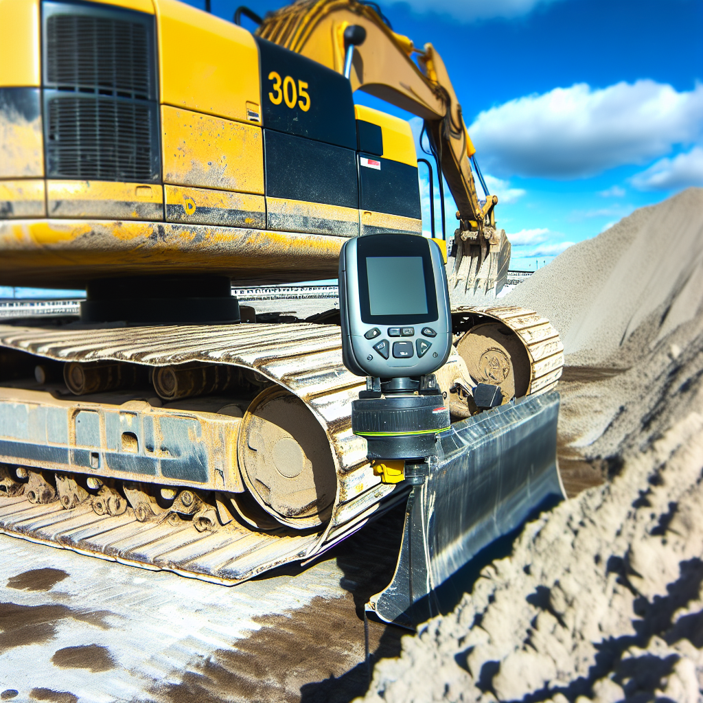 Moderne Bagger mit präziser GPS-Technologie arbeiten.