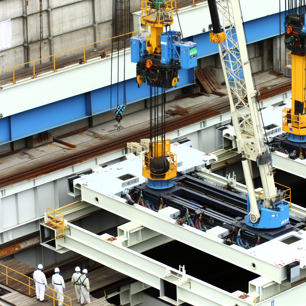 Moderne Kräne mit Sensoren und geschultem Personal.