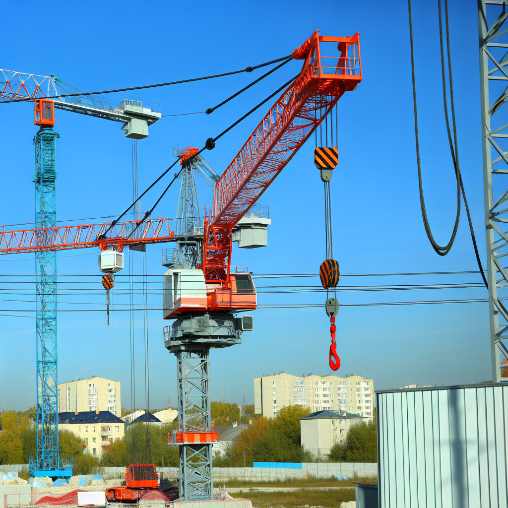 Moderne Kräne mit technologischen Features im Einsatz.
