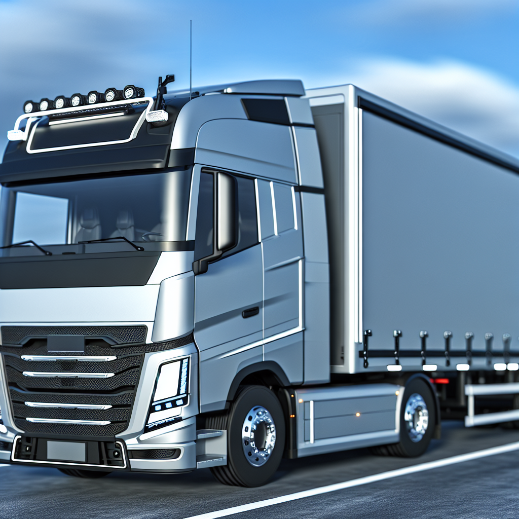 Moderne Lastwagen mit intelligenter Ladungssicherungs-Technologie.