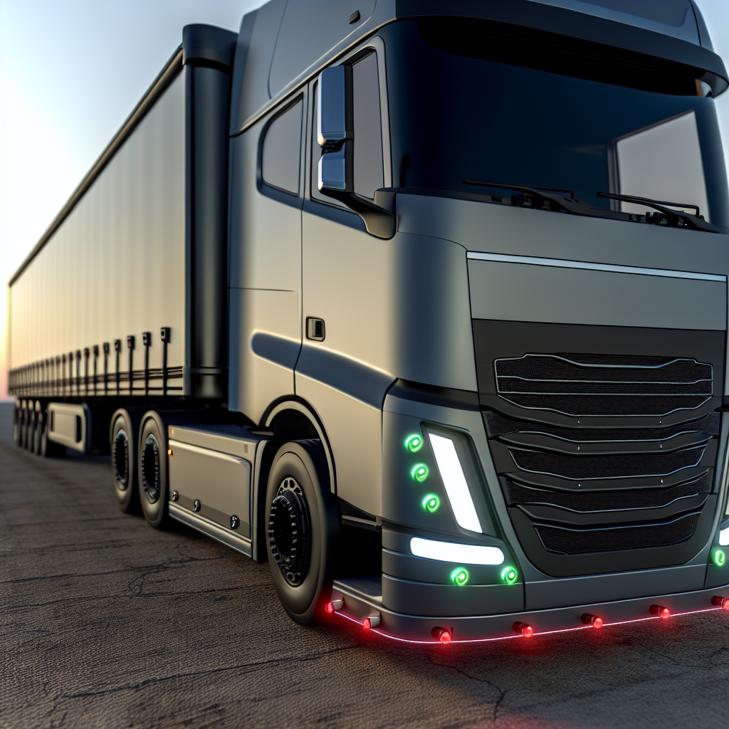Moderne Lkw-Ladung mit smarten Sicherheitssensoren gesichert.