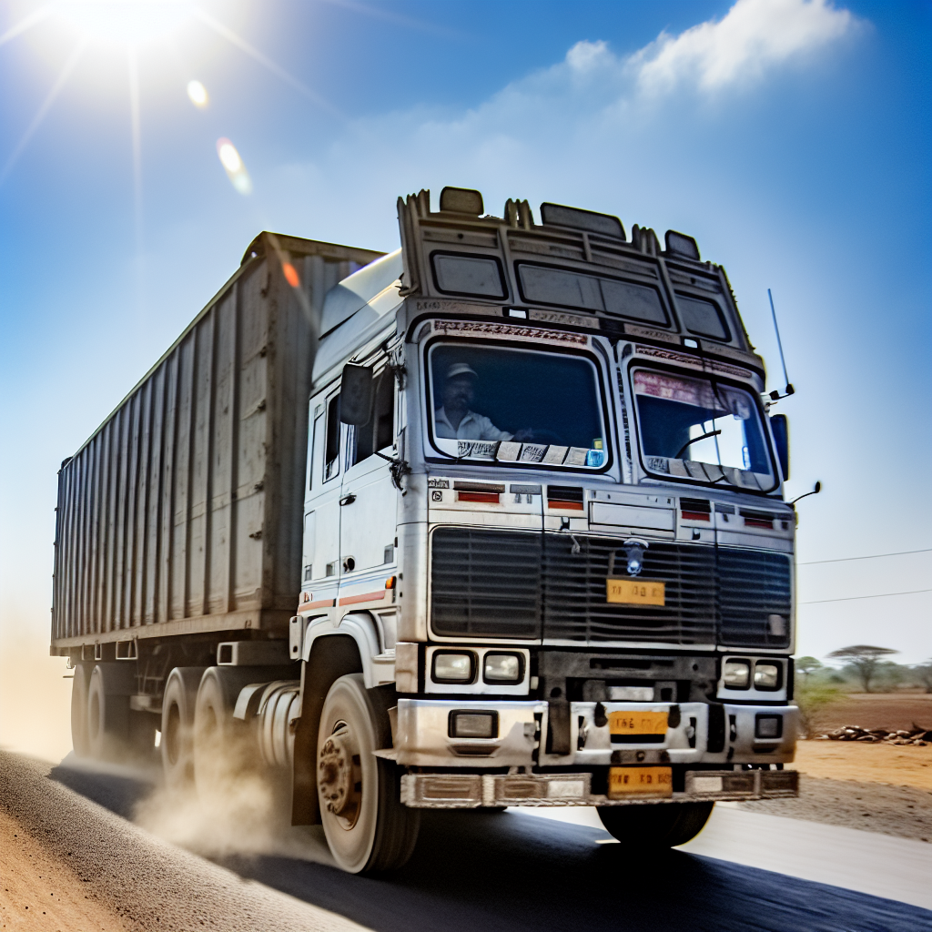 Ein LKW mit sorgfältig gesicherter Fracht.