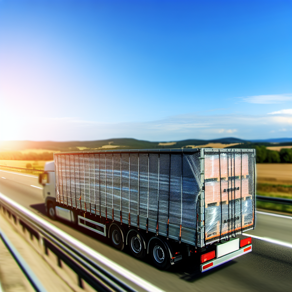 Ein Truck, beladen mit gesichertem Frachtgut.