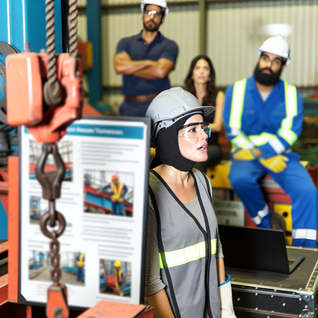 Kranbediener bei Schulung, Fokus auf Sicherheit und Effizienz.