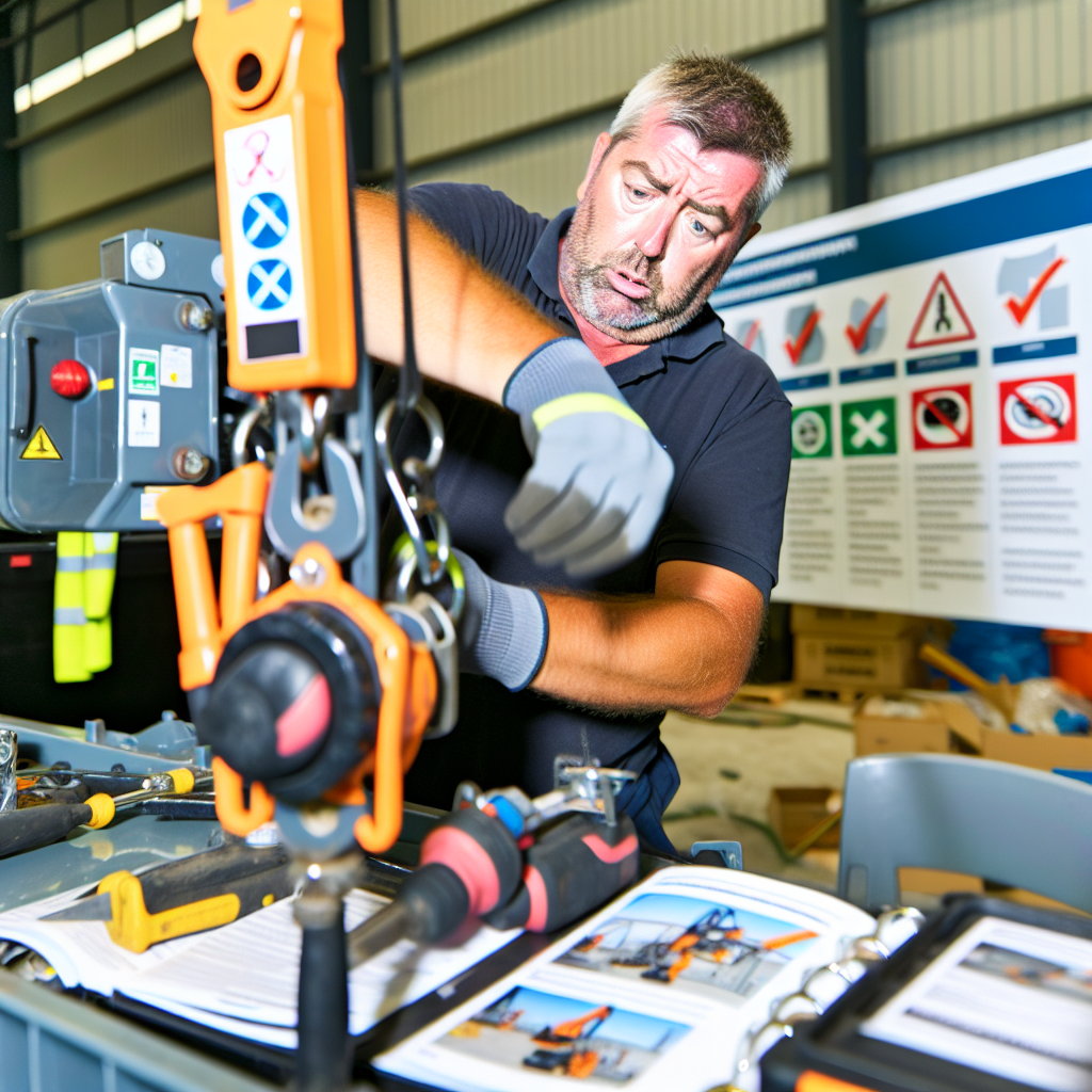 Kranführer beim intensiven Training und Weiterbildung.