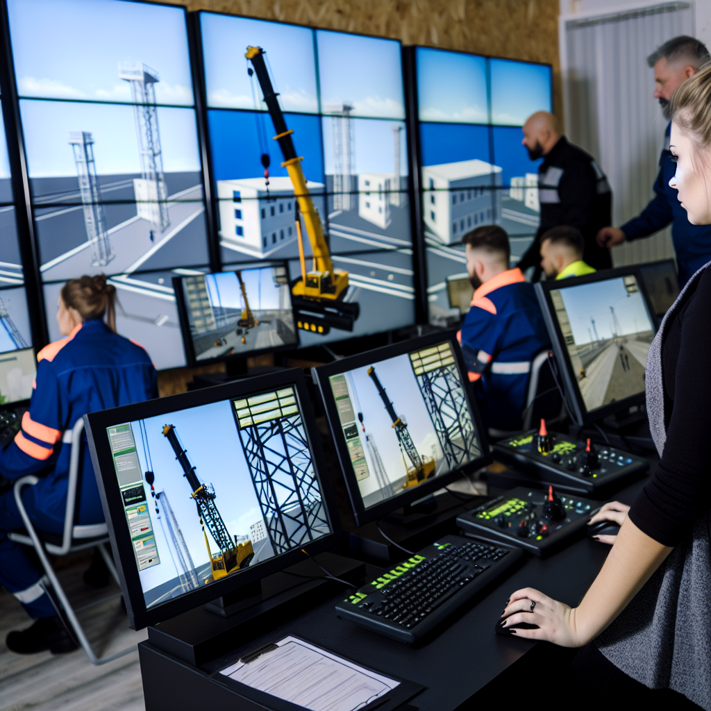 Kranführer beim Sicherheitstraining in moderner Schulungseinrichtung.