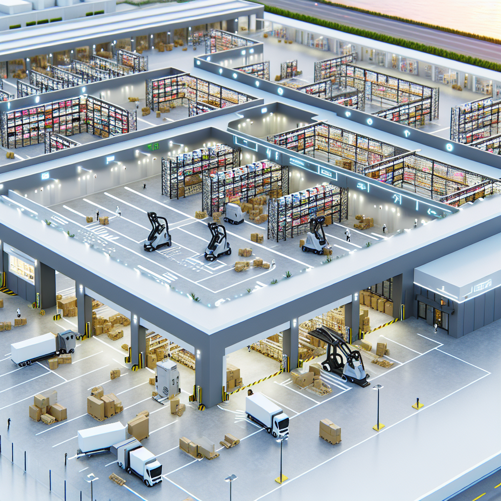Modernes Logistikzentrum mit innovativer Ladungssicherungstechnik.